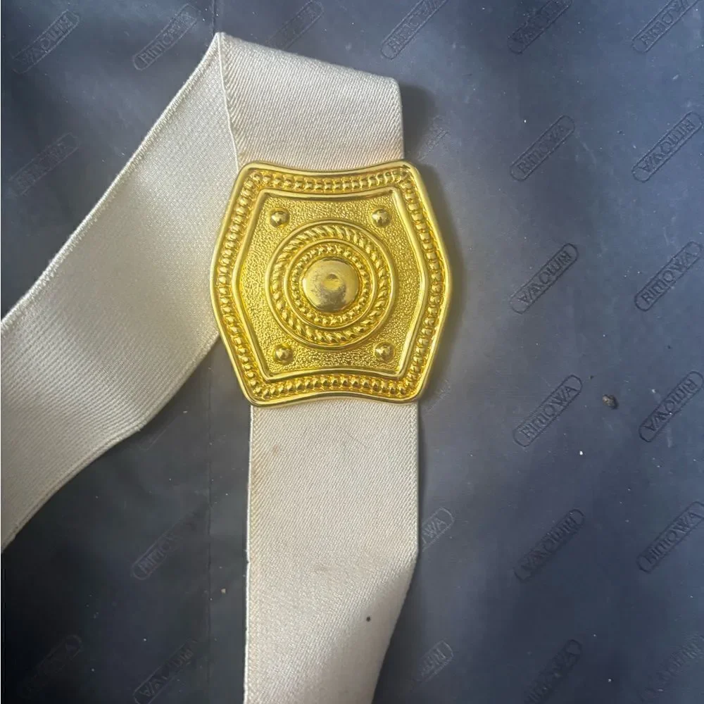 Vintage spandex dress belt gold buckle y2k vintage 1990 pearl accessory rare